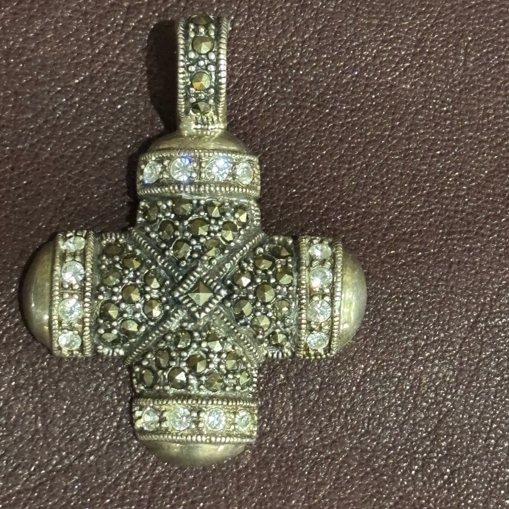 Sterling Maltese Marcasite cross